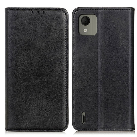 Coque Portefeuille Livre Cuir Etui Clapet A02D pour Nokia C110 Noir