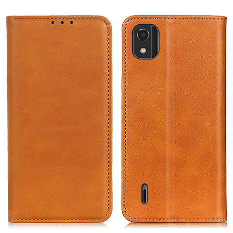 Coque Portefeuille Livre Cuir Etui Clapet A02D pour Nokia C2 2nd Edition Brun Clair