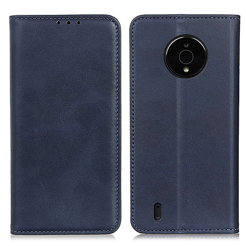 Coque Portefeuille Livre Cuir Etui Clapet A02D pour Nokia C200 Bleu