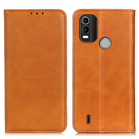 Coque Portefeuille Livre Cuir Etui Clapet A02D pour Nokia C21 Plus Brun Clair