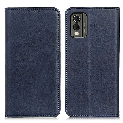 Coque Portefeuille Livre Cuir Etui Clapet A02D pour Nokia C210 Bleu