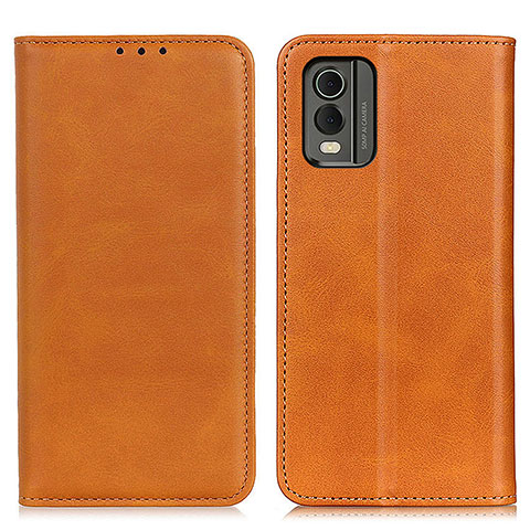 Coque Portefeuille Livre Cuir Etui Clapet A02D pour Nokia C210 Brun Clair