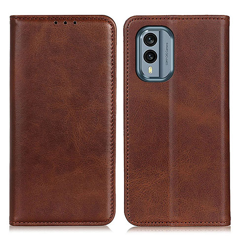 Coque Portefeuille Livre Cuir Etui Clapet A02D pour Nokia X30 5G Marron