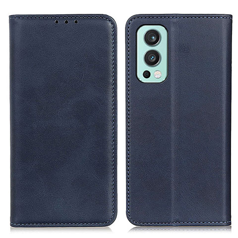 Coque Portefeuille Livre Cuir Etui Clapet A02D pour OnePlus Nord 2 5G Bleu