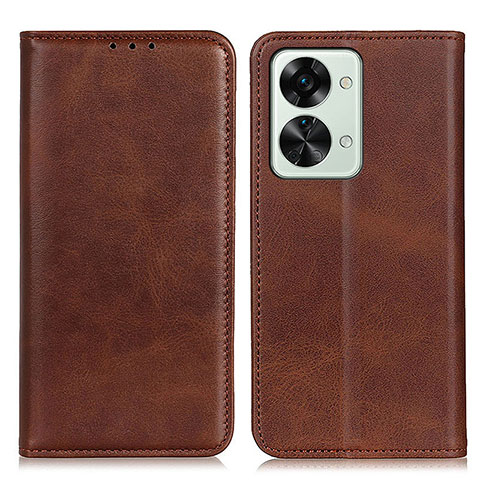 Coque Portefeuille Livre Cuir Etui Clapet A02D pour OnePlus Nord 2T 5G Marron