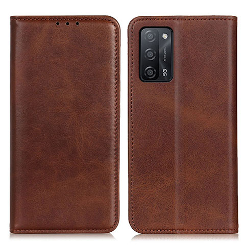 Coque Portefeuille Livre Cuir Etui Clapet A02D pour Oppo A53s 5G Marron