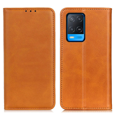 Coque Portefeuille Livre Cuir Etui Clapet A02D pour Oppo A54 4G Brun Clair