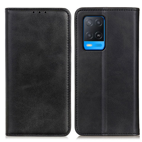 Coque Portefeuille Livre Cuir Etui Clapet A02D pour Oppo A54 4G Noir