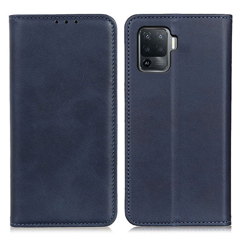 Coque Portefeuille Livre Cuir Etui Clapet A02D pour Oppo F19 Pro Bleu