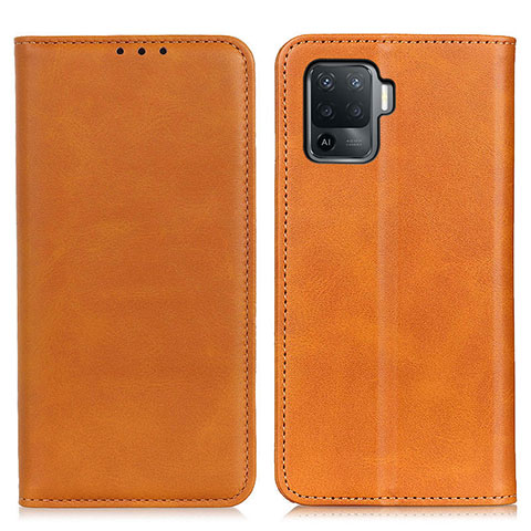 Coque Portefeuille Livre Cuir Etui Clapet A02D pour Oppo F19 Pro Brun Clair