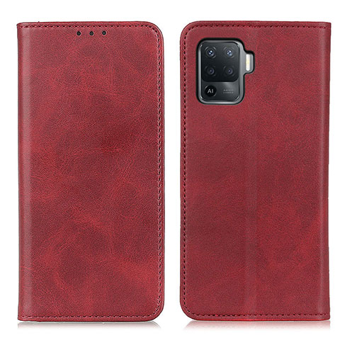 Coque Portefeuille Livre Cuir Etui Clapet A02D pour Oppo F19 Pro Rouge