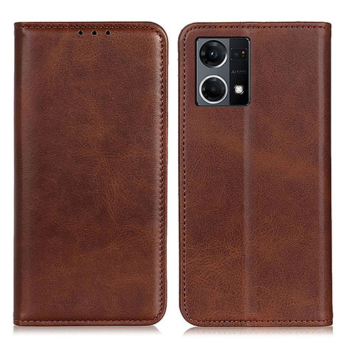 Coque Portefeuille Livre Cuir Etui Clapet A02D pour Oppo F21 Pro 4G Marron