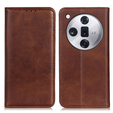 Coque Portefeuille Livre Cuir Etui Clapet A02D pour Oppo Find X7 Ultra 5G Marron