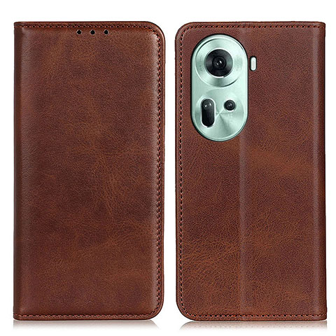 Coque Portefeuille Livre Cuir Etui Clapet A02D pour Oppo Reno11 5G Marron