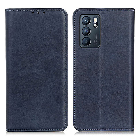 Coque Portefeuille Livre Cuir Etui Clapet A02D pour Oppo Reno6 5G Bleu