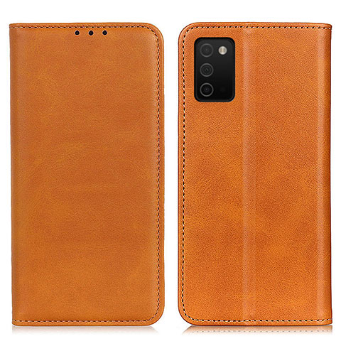 Coque Portefeuille Livre Cuir Etui Clapet A02D pour Samsung Galaxy A02s Brun Clair