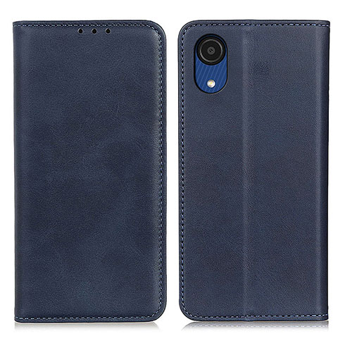 Coque Portefeuille Livre Cuir Etui Clapet A02D pour Samsung Galaxy A03 Core Bleu