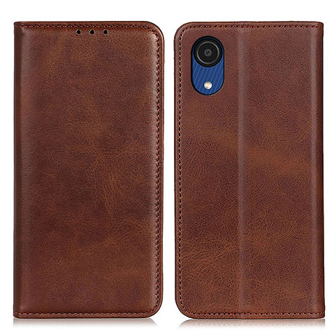 Coque Portefeuille Livre Cuir Etui Clapet A02D pour Samsung Galaxy A03 Core Marron