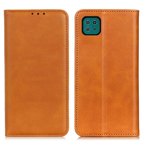 Coque Portefeuille Livre Cuir Etui Clapet A02D pour Samsung Galaxy A22 5G Brun Clair