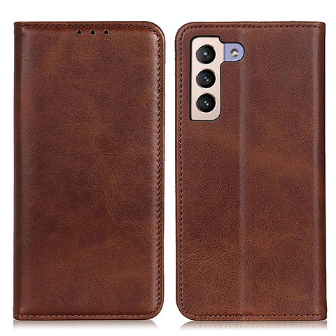 Coque Portefeuille Livre Cuir Etui Clapet A02D pour Samsung Galaxy S21 FE 5G Marron