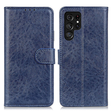 Coque Portefeuille Livre Cuir Etui Clapet A02D pour Samsung Galaxy S23 Ultra 5G Bleu