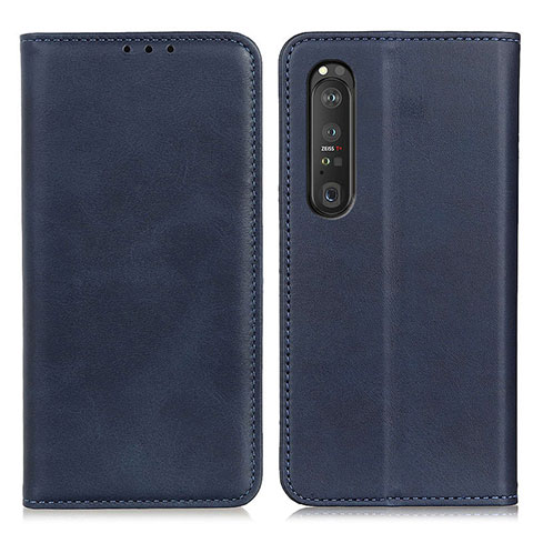 Coque Portefeuille Livre Cuir Etui Clapet A02D pour Sony Xperia 1 III Bleu