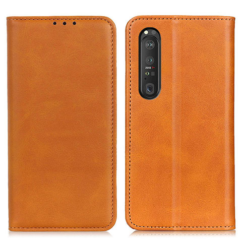 Coque Portefeuille Livre Cuir Etui Clapet A02D pour Sony Xperia 1 III Brun Clair