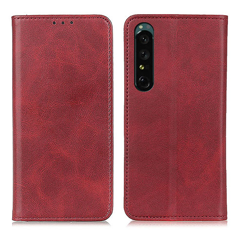 Coque Portefeuille Livre Cuir Etui Clapet A02D pour Sony Xperia 1 IV Rouge