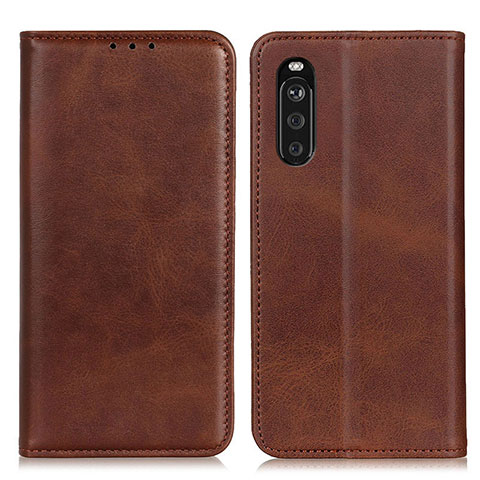 Coque Portefeuille Livre Cuir Etui Clapet A02D pour Sony Xperia 10 III Lite Marron