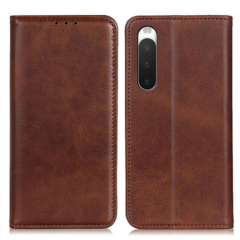 Coque Portefeuille Livre Cuir Etui Clapet A02D pour Sony Xperia 10 IV SO-52C Marron