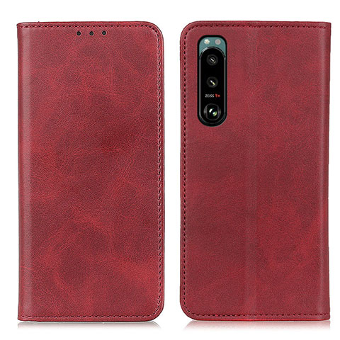 Coque Portefeuille Livre Cuir Etui Clapet A02D pour Sony Xperia 5 III SO-53B Rouge