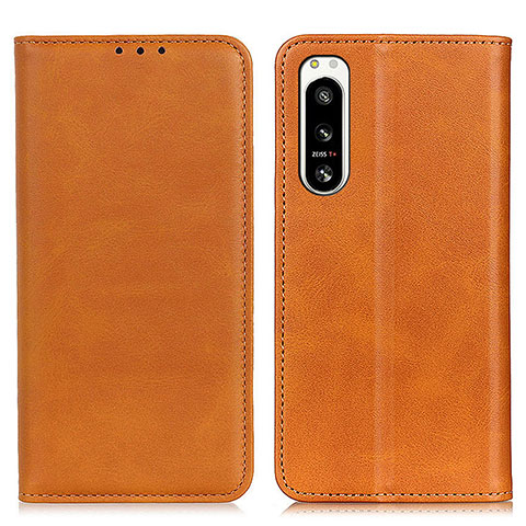 Coque Portefeuille Livre Cuir Etui Clapet A02D pour Sony Xperia 5 IV Brun Clair