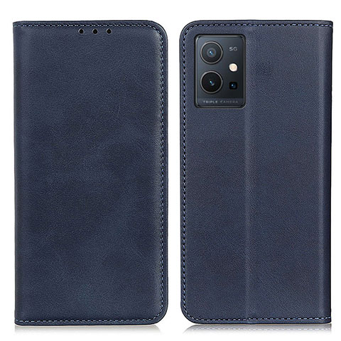 Coque Portefeuille Livre Cuir Etui Clapet A02D pour Vivo iQOO Z6 5G Bleu