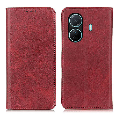 Coque Portefeuille Livre Cuir Etui Clapet A02D pour Vivo iQOO Z6 Pro 5G Rouge