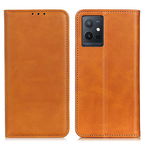 Coque Portefeuille Livre Cuir Etui Clapet A02D pour Vivo Y30 5G Brun Clair