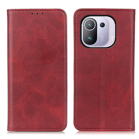 Coque Portefeuille Livre Cuir Etui Clapet A02D pour Xiaomi Mi 11 Pro 5G Rouge