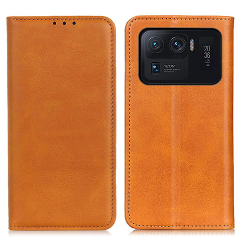 Coque Portefeuille Livre Cuir Etui Clapet A02D pour Xiaomi Mi 11 Ultra 5G Brun Clair