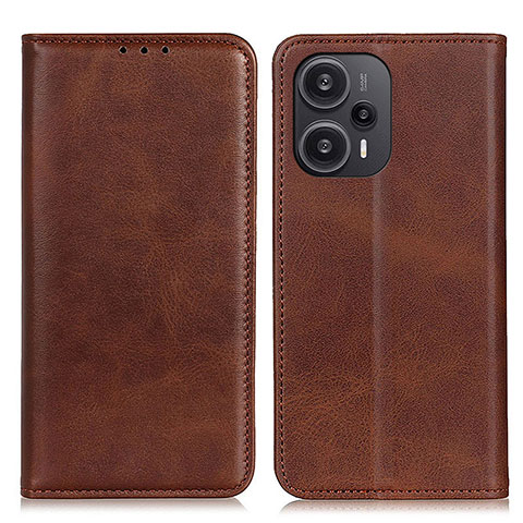 Coque Portefeuille Livre Cuir Etui Clapet A02D pour Xiaomi Poco F5 5G Marron