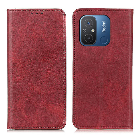 Coque Portefeuille Livre Cuir Etui Clapet A02D pour Xiaomi Redmi 12C 4G Rouge