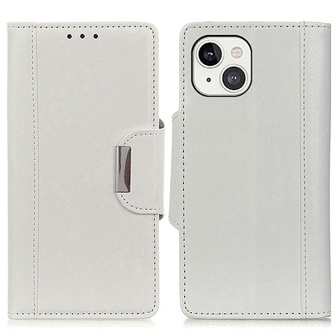 Coque Portefeuille Livre Cuir Etui Clapet A03 pour Apple iPhone 13 Blanc