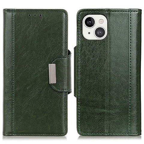 Coque Portefeuille Livre Cuir Etui Clapet A03 pour Apple iPhone 13 Vert