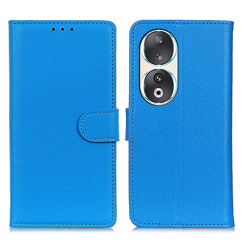 Coque Portefeuille Livre Cuir Etui Clapet A03D pour Huawei Honor 90 5G Bleu Ciel