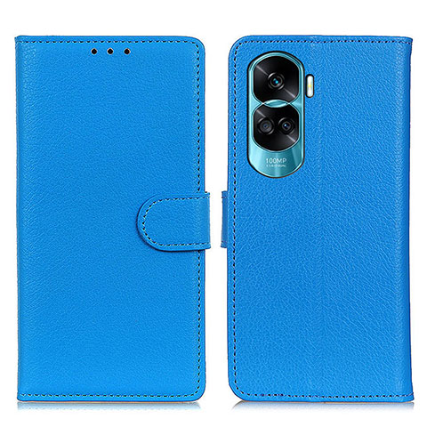 Coque Portefeuille Livre Cuir Etui Clapet A03D pour Huawei Honor 90 Lite 5G Bleu Ciel