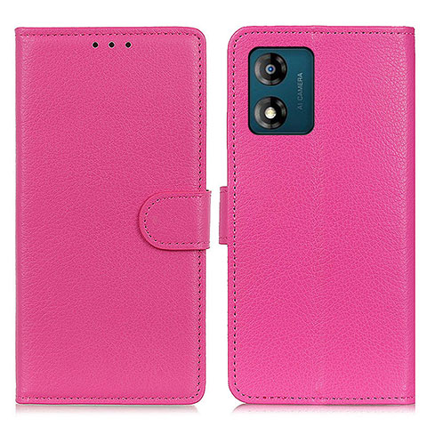 Coque Portefeuille Livre Cuir Etui Clapet A03D pour Motorola Moto E13 Rose Rouge