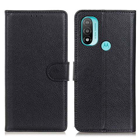 Coque Portefeuille Livre Cuir Etui Clapet A03D pour Motorola Moto E20 Noir