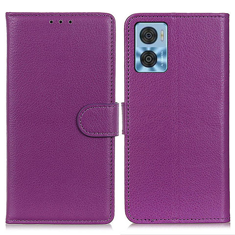 Coque Portefeuille Livre Cuir Etui Clapet A03D pour Motorola Moto E22 Violet