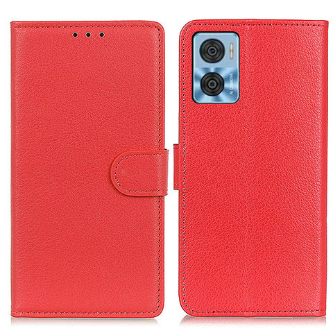 Coque Portefeuille Livre Cuir Etui Clapet A03D pour Motorola Moto E22i Rouge