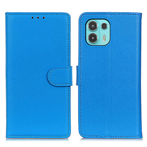 Coque Portefeuille Livre Cuir Etui Clapet A03D pour Motorola Moto Edge 20 Lite 5G Bleu Ciel