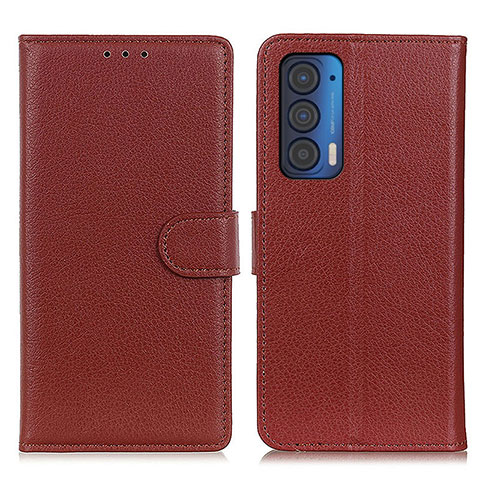 Coque Portefeuille Livre Cuir Etui Clapet A03D pour Motorola Moto Edge (2021) 5G Marron