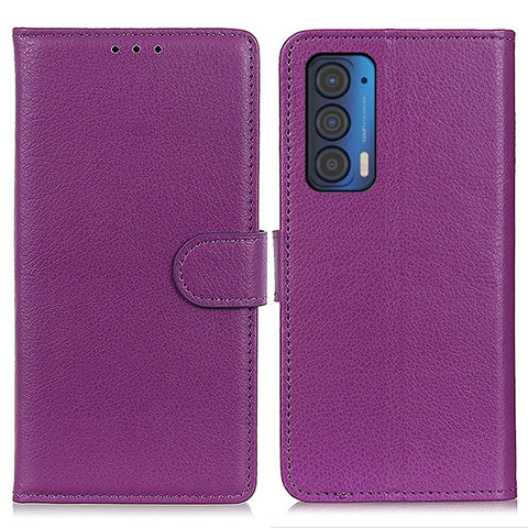 Coque Portefeuille Livre Cuir Etui Clapet A03D pour Motorola Moto Edge (2021) 5G Violet